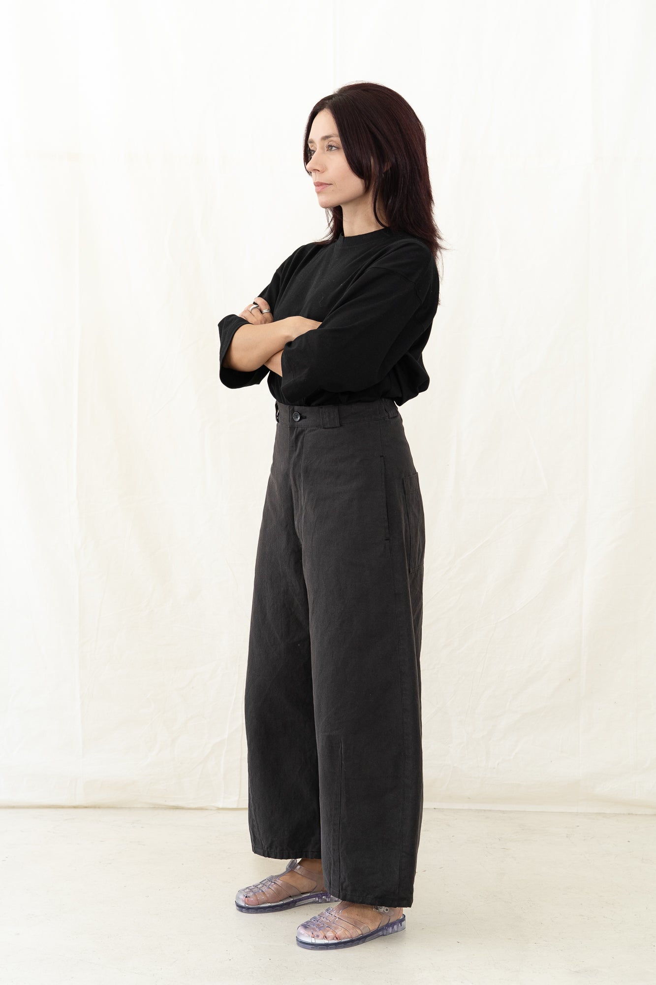 SARAHWEAR Black Canvas Tulip Pant