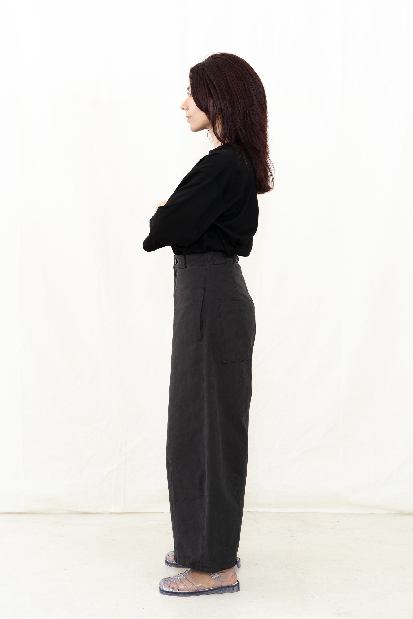 SARAHWEAR Black Canvas Tulip Pant