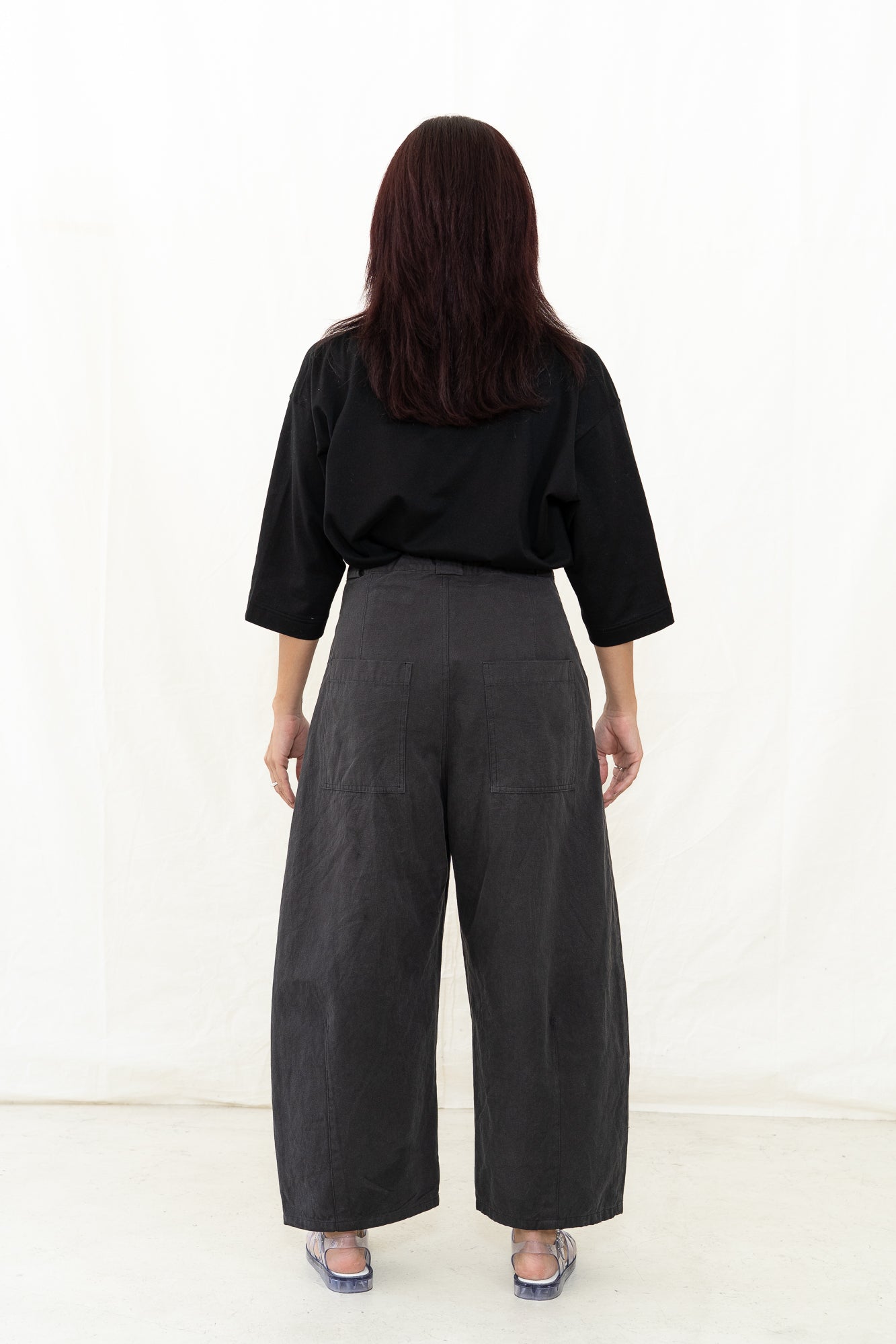 SARAHWEAR Black Canvas Tulip Pant