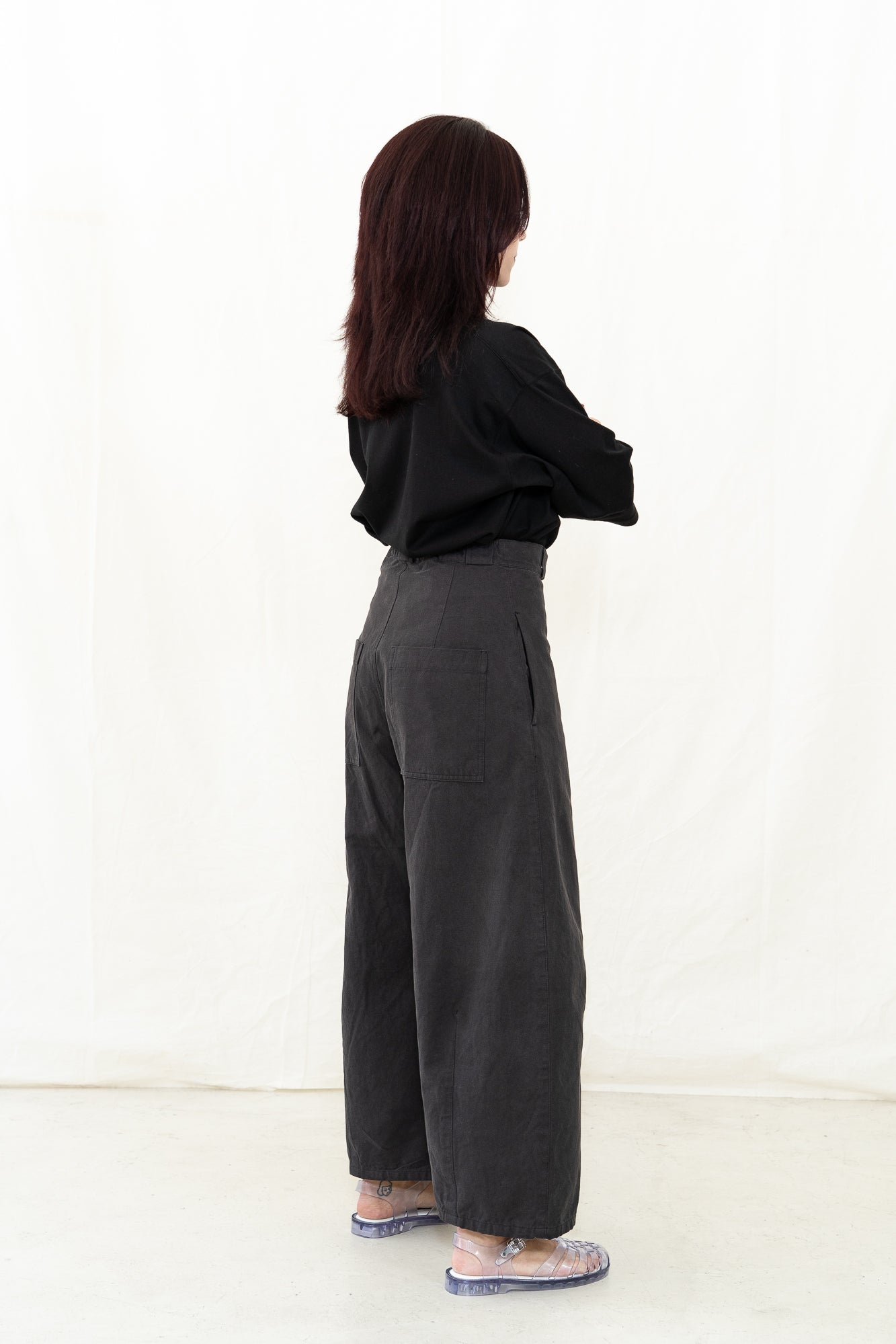 SARAHWEAR Black Canvas Tulip Pant