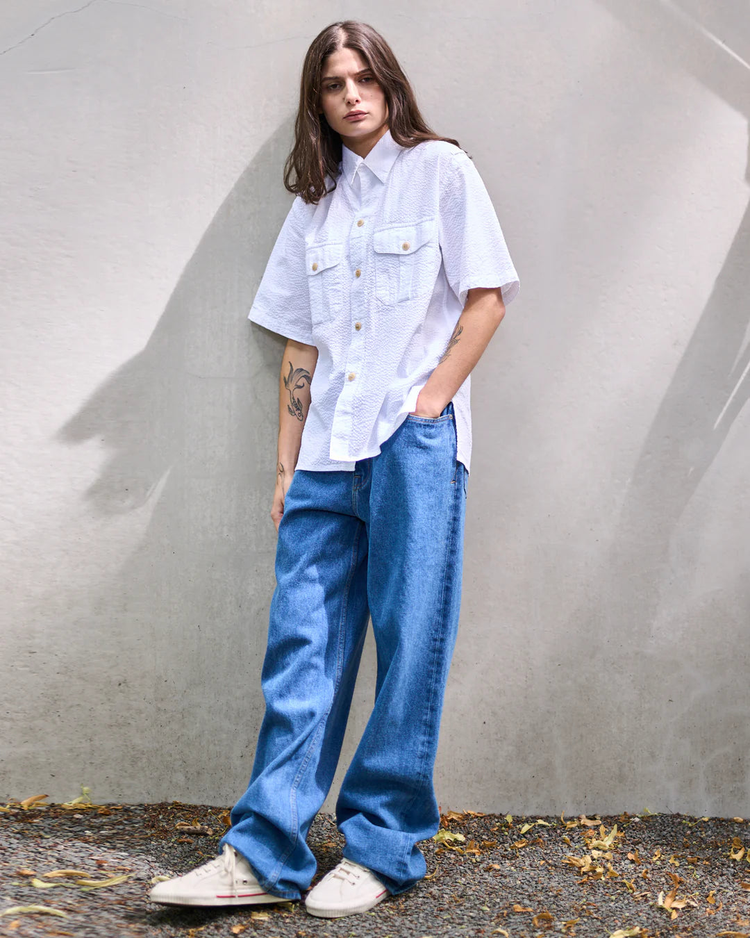 Girls of Dust Zoe Nikko Denim in bleach wash